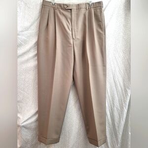Carriages Fine Clothier Men's‎ Khaki 100% Wool Dress Pants Size 37 WPL 6986